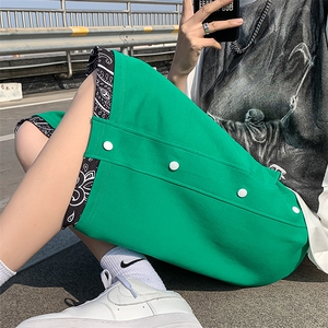 2023夏季新款港风五分裤潮简约直筒休闲裤纯色短裤男士 K152-P35图片
