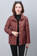 时尚休闲女士立领羽绒棉服女2025冬季新款洋气宽松小个子棉袄外套，女装棉衣/棉服，木橙西子