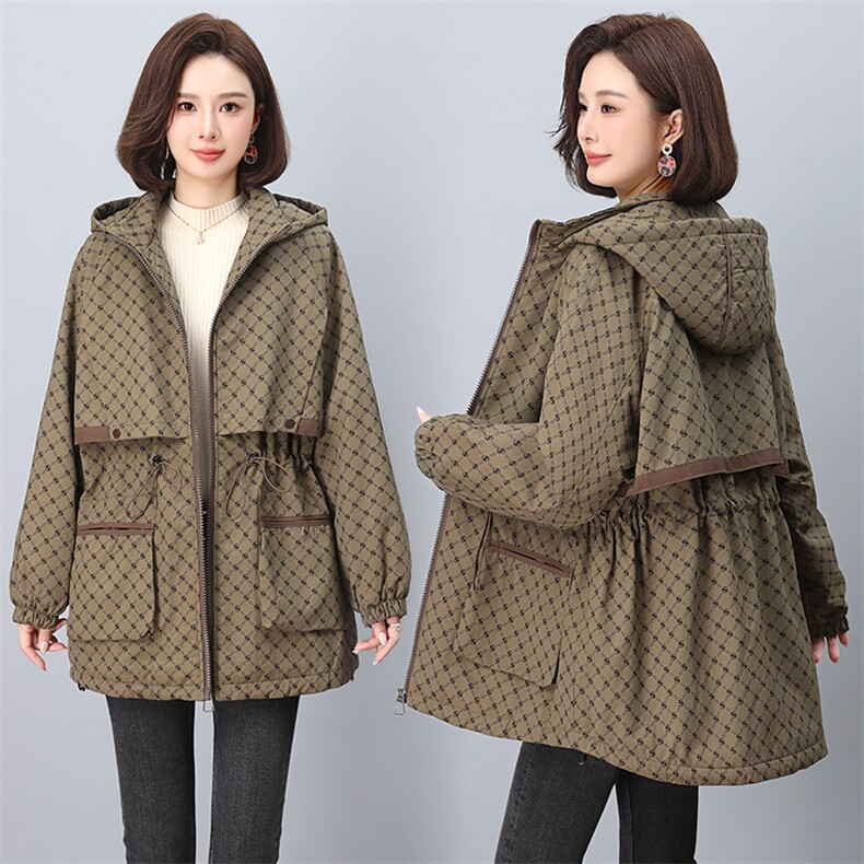 冬装加绒加厚外套中年时尚仿兔毛派克服中老年女宽松棉服,女装大码女装,奕阳依阁