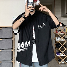 DSA028-MDS2140夏季新款港风百搭潮流印花短袖衬衫男，男装T恤，电商A028