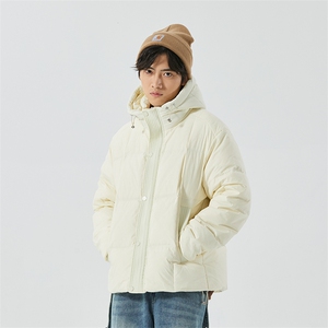 新标90白鸭绒简约休闲连帽外套纯色加厚羽绒服ESY0209-P210图片