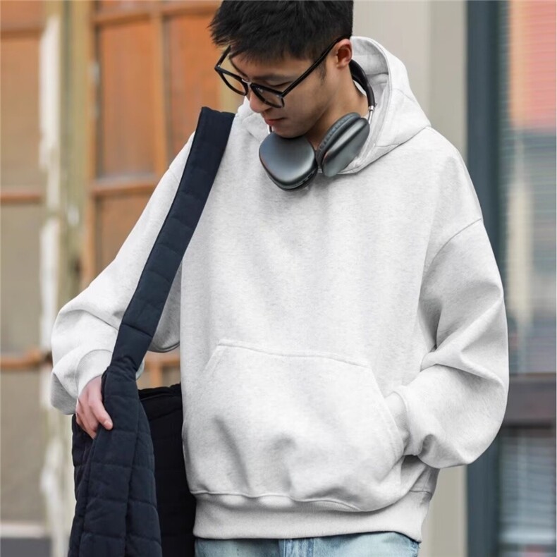 2025灰色卫衣男春秋冬季美式潮牌社恐i人高领连帽上衣服加厚外套,女装短外套,星座506A