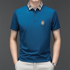男夏季免烫短袖t恤男高级感商务polo衫休闲半袖体恤HMQ353-P58，男装Polo衫，星座1105-3