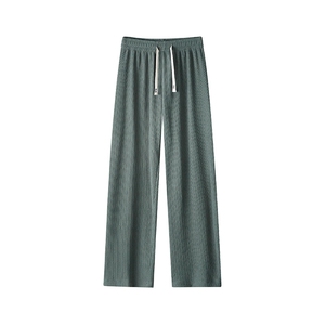 白底平铺立体褶皱肌理感休闲裤男夏季冰丝薄款运动裤直筒KZ044P50图片