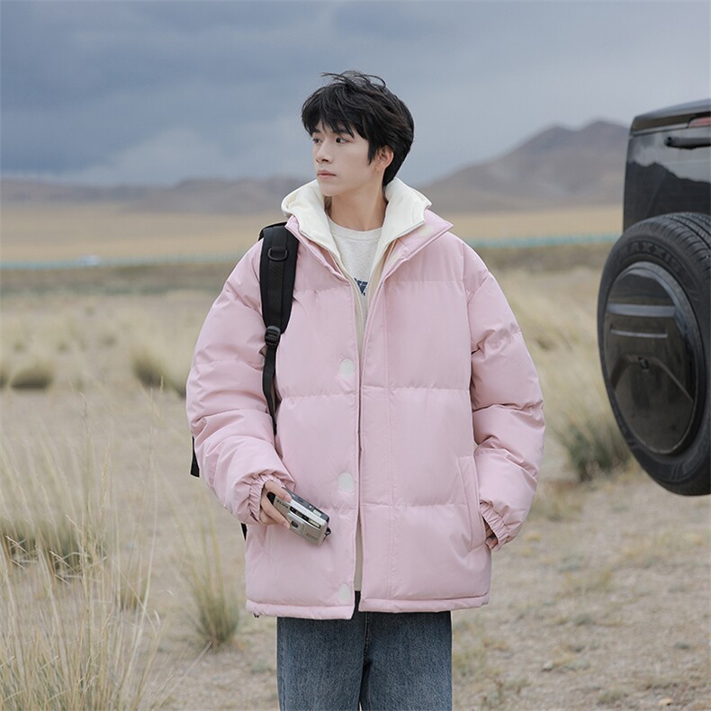 冬季青少年连帽假两件外套加绒加厚休闲简约棉衣棉服5303-P85,男装棉衣,电商B306