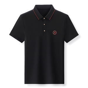 夏季新款男士翻领短袖t恤中年有领男装上衣服休闲POLO衫图片