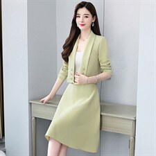 秋季新款女装套装优雅淑女气质两件套时尚百搭显瘦长袖外套+高腰半身裙，女装套装/套裙，芭米依尚