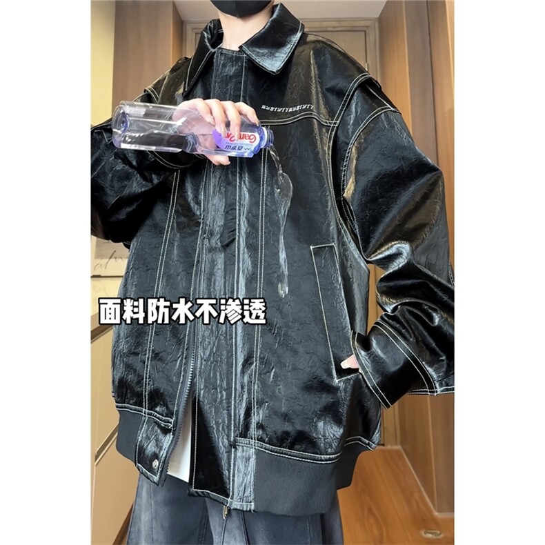 直播品质多结构复古皮衣美式潮牌假两件皮夹克1213-DY2316-特108,男装夹克,星座1213