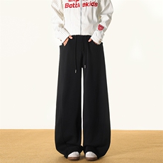 8XL-M灰色抽绳休闲裤男宽松阔腿裤卫裤设计感拖地裤男裤K9174P58，男装休闲裤，电商D206-1