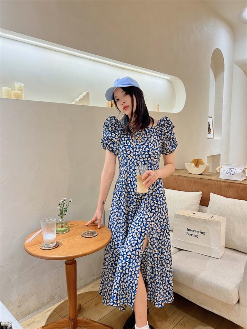 欧货同款新花色侧开叉长裙，其它，玩美