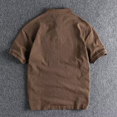 夏季文艺新款慵懒标准青春流行日常男潮潮流2026POLO衫日系五分袖，男装T恤，星座506A