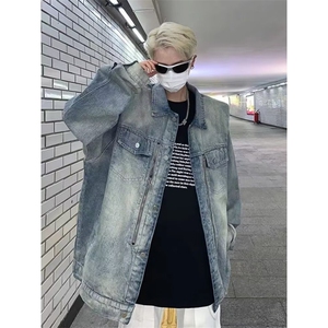 1506/QY80900/P45吾一白春秋季新款男生美式牛仔外套男士休闲夹克图片