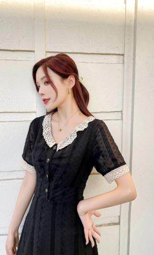 夏装新款绣花减龄显瘦连衣裙ML.XLXXL，女装连衣裙，艾涵o