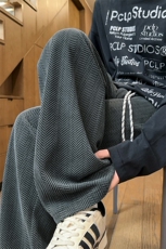 港风复古300g雪尼尔人字纹针织直筒宽松休闲裤男K24147-特P30控58，男装休闲裤，电商A001-1
