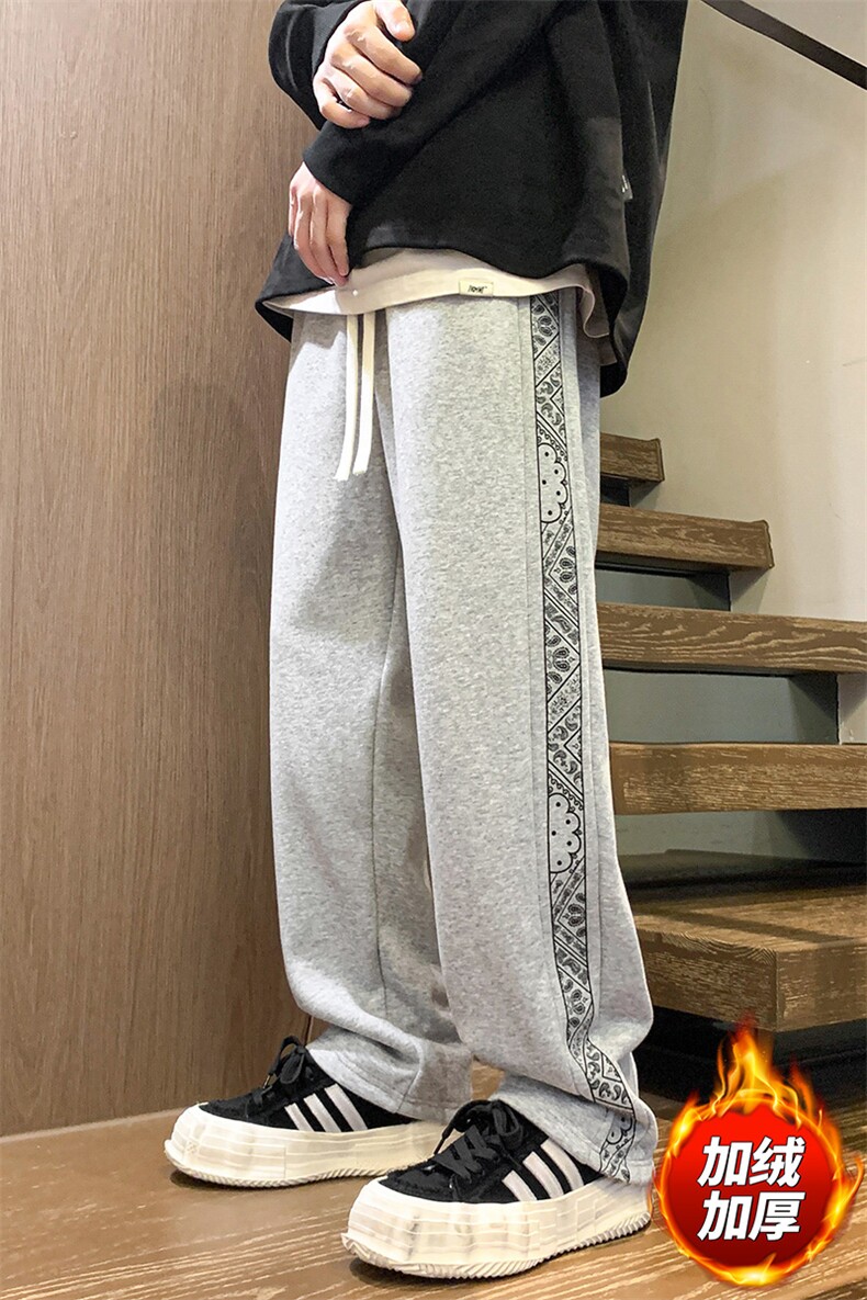 木地板新款男百搭设计感加绒港风休闲裤K66H-P50,男装卫衣,星座717