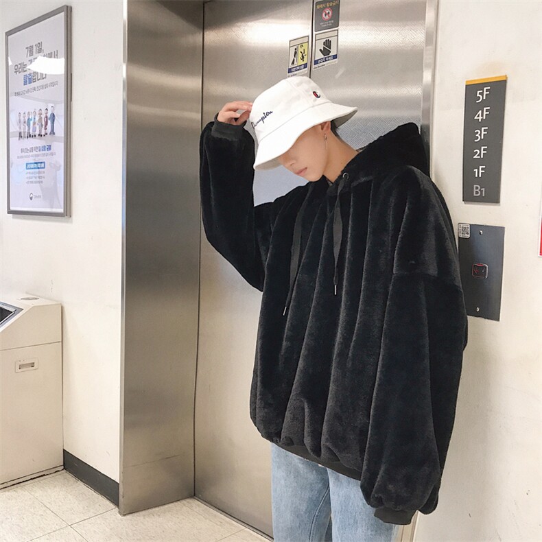 2024冬季新款卫衣男士仿皮草貂毛毛绒卫衣A158-703-P110，男装卫衣，电商A158-1