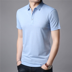 夏季新款男士翻领短袖t恤中年有领男装上衣服休闲POLO衫图片
