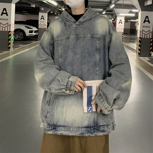 美式秋季连帽牛仔夹克新款男时尚潮外套 JK818 P68图片
