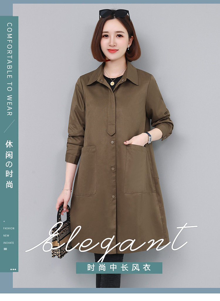 加厚风衣大码女装秋季2025年新款中年妈妈洋气减龄宽松中长款外套图片