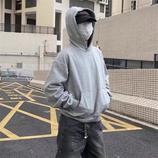 抖音得物高品质二开美式高街重磅结构辑明线纹理连帽卫衣外套W109，男装卫衣，电商A486