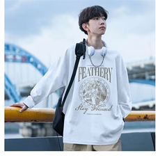 流行简约百搭日系原宿潮气质ins文艺纯棉长袖T恤卫衣T122-P30网图，女装T恤，电商B245