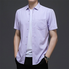 AD22107钱塘2020-3夏季男士商务休闲精品方格短袖衬衣P60，男装衬衫，钱塘207-3