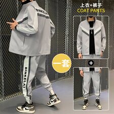 2021春秋季新款男士休闲运动套装立领两件套青少年外套D01，男装套装，电商B226-2（原B217-2）