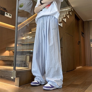 户外速干裤子男生夏季薄款宽松直筒显瘦百搭纯色休闲裤潮 K34 P48图片