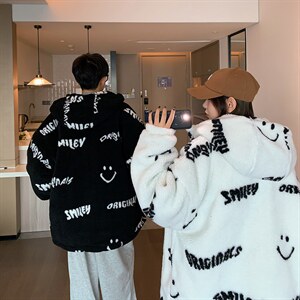 2025新款港风平绒羊剪绒夹克男外套连帽棉袄棉服棉衣男3306-P110图片