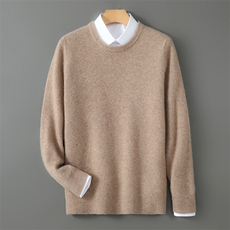 蓬松软糯~拉绒圆领纯山羊绒衫女宽松保暖2025秋冬新款针织大毛衣，男装羊毛衫，暮绒羊羊绒