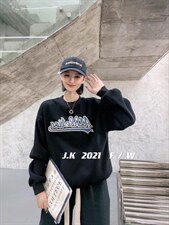 2021冬款加绒卫衣，女装卫衣/绒衫，简蔻