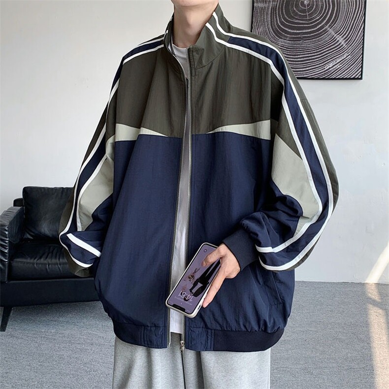 801-P55运动套装春秋季男士防水夹克外套潮流休闲帅气搭配,男装休闲套装,电商B323A
