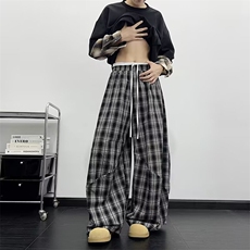 美式复古褶子宽松高腰长裤情侣日潮潮流休闲裤8648P47，男装休闲裤，星座410-2