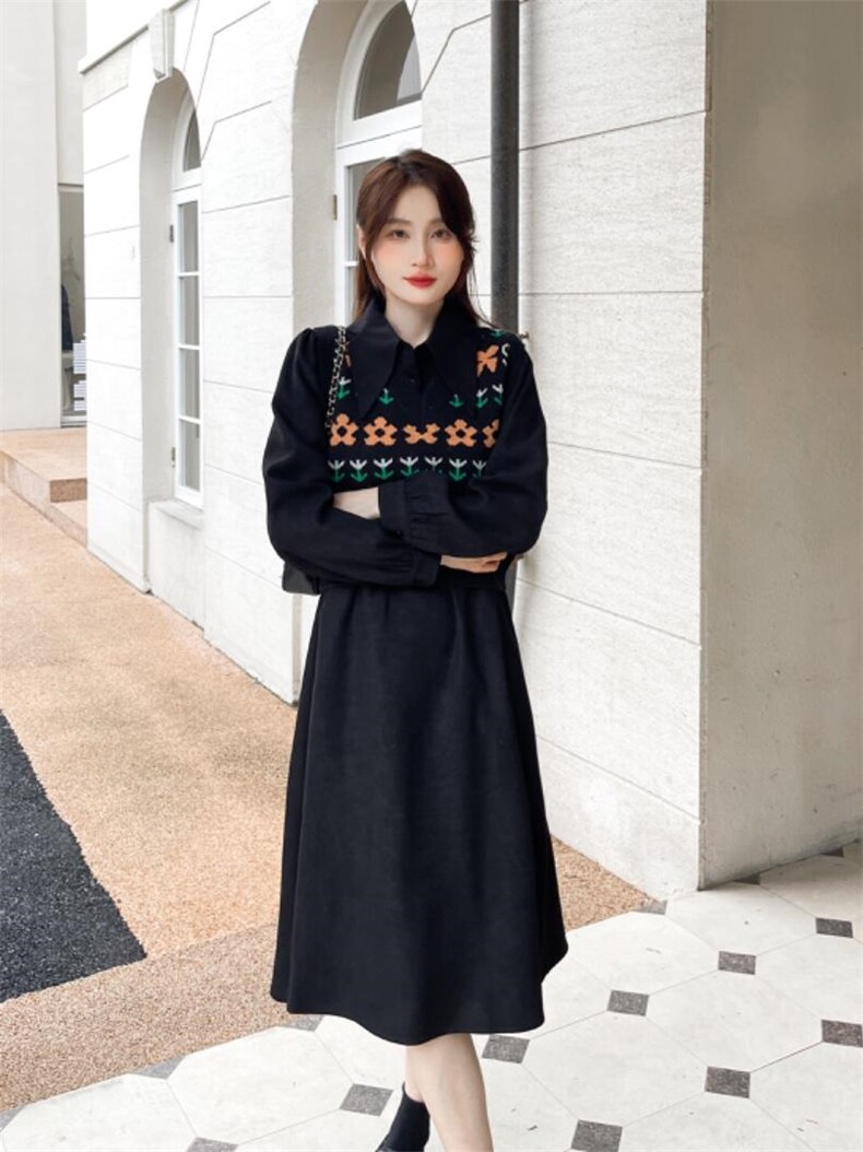 两件套连衣裙，女装连衣裙，琴菲儿