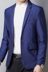 2023年翻领口袋上衣单排扣中老年春季长袖时尚西服QPS8616，男装西服，钱塘6003（原4033）