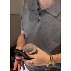 网图！老钱风POLO衫镂空T恤夏季高质量男款-EX50906-特批45，男装T恤，电商A061