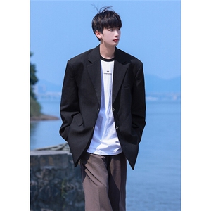 2025港风潮流金属装饰西服男大码M-5XL简约西服男XF77069P85控128图片