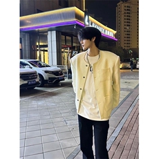 W10289-P63网图现货穿搭垫肩西装外套轻奢高级感小香风夹克西服，男装西服，星座1608
