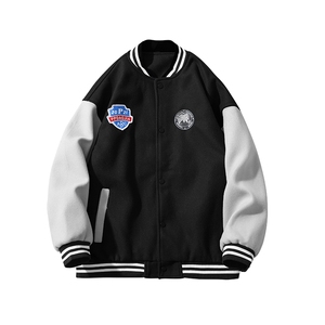 2022春季新款中性蒙马特棒球服呢料贴标外套夹克男J6822-P85图片
