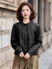 2026年春季新款现货时尚潮流皮衣外套机车服女装，女装皮衣，臻衣坊