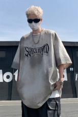 做旧脏色短袖T恤美式复古夏季潮流情侣上衣XZ514-2-202432-P68，男装T恤，星座514-2(原B239)