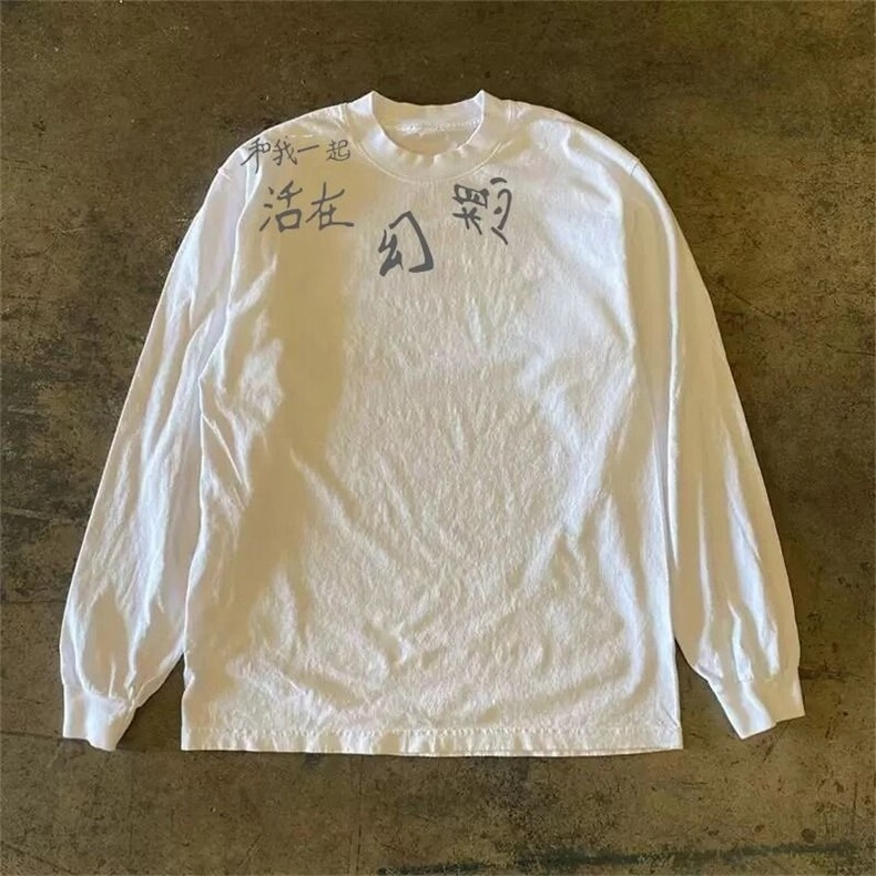 260G重磅纯棉宽松长袖t恤男女厚实打底衫韩版ins纯色棉t圆领内搭图片