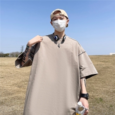 2025高品质300克全棉双纱短袖纯色暨明线T恤打底衫男RH7716-P30，男装T恤，星座610B-1