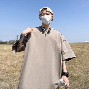 2025高品质300克全棉双纱短袖纯色暨明线T恤打底衫男 RH7716-P30图片