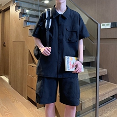 夏季工装衬衫男短袖短裤两件运动套装TZ38特P65，男装衬衫，电商A309