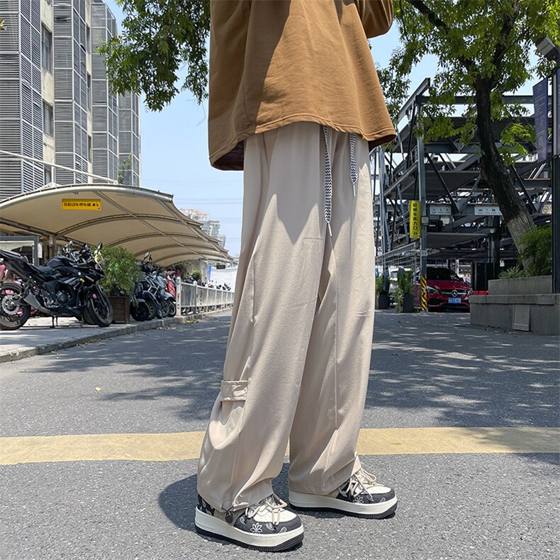 vibe裤子休闲裤男垂坠感西裤韩版潮流宽松阔腿拖地裤K0738-P35,男装休闲裤,星座308B-1