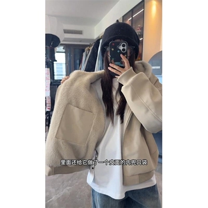现货高品质美式高街冬季重磅座山雕大毛毛领pu皮棉衣男女加厚外套图片
