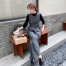 秋季阔腿裤马甲时尚两件套女，女装套装/套裙，秋水欣儿