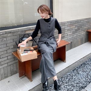 秋季阔腿裤马甲时尚两件套女图片
