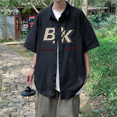 DSA028-MDS2217夏季新款港风百搭潮流印花短袖衬衫男，男装T恤，电商A028